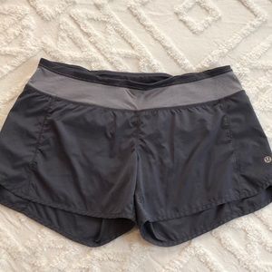 Coal Grey Lululemon Run Times Shorts 10